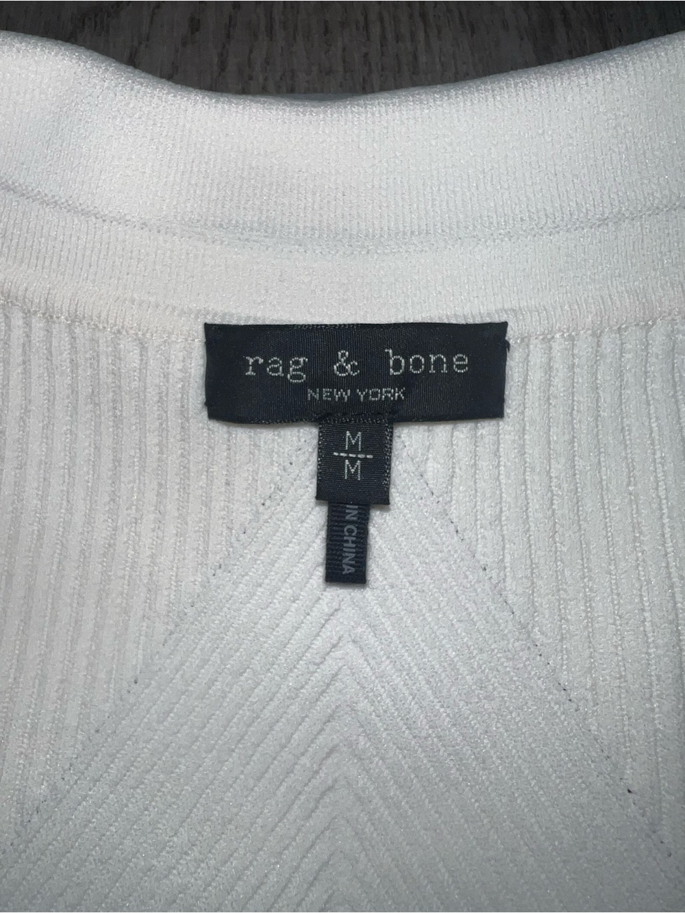 rag & bone Cream Ribbed Button-Down Collared Top nwot - Picture 10 of 11